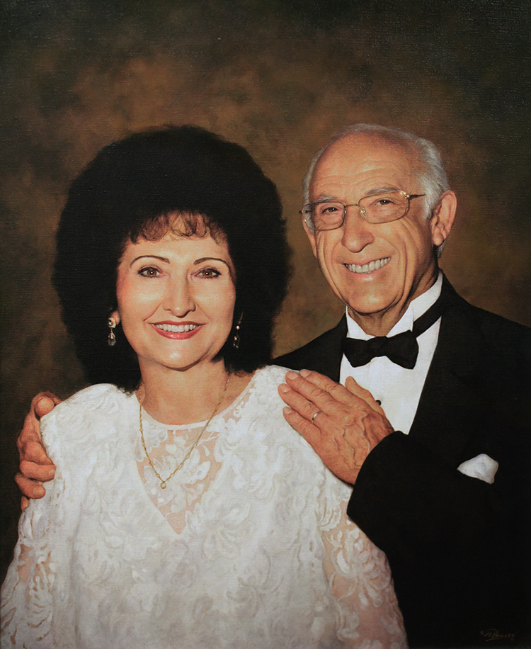 Realistic Acrylic Portrait of a Pastor and His Wife