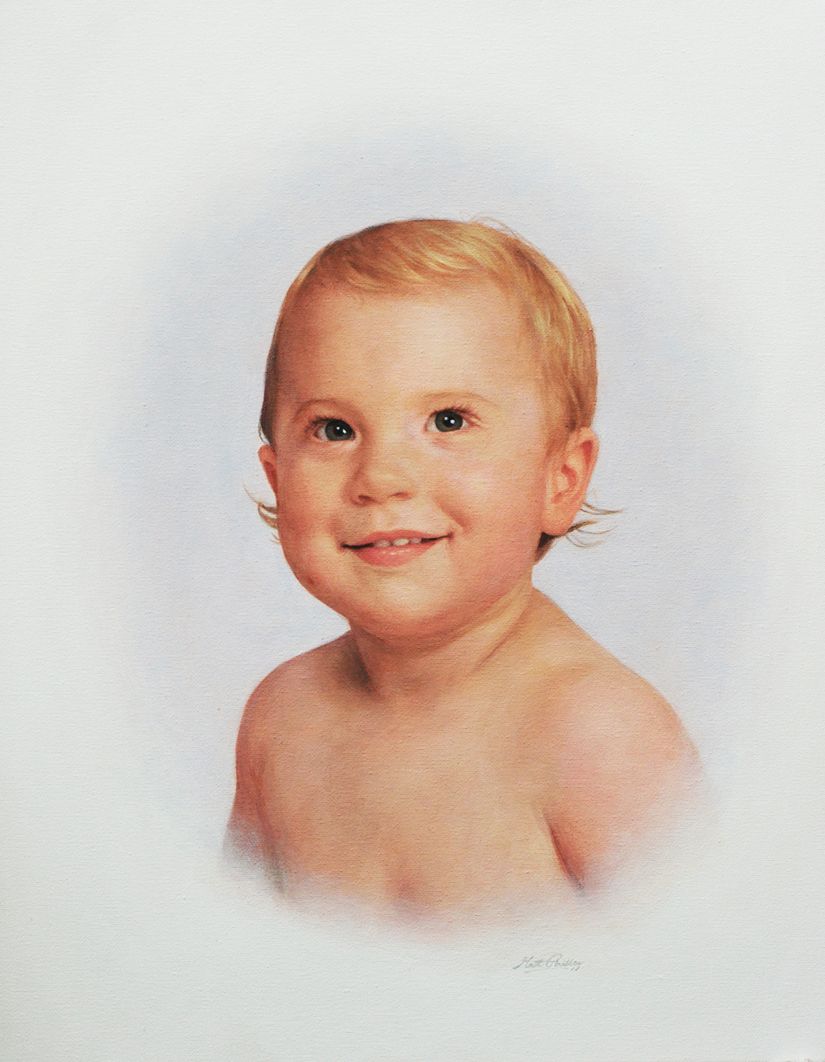 realistic acrylic baby portrait