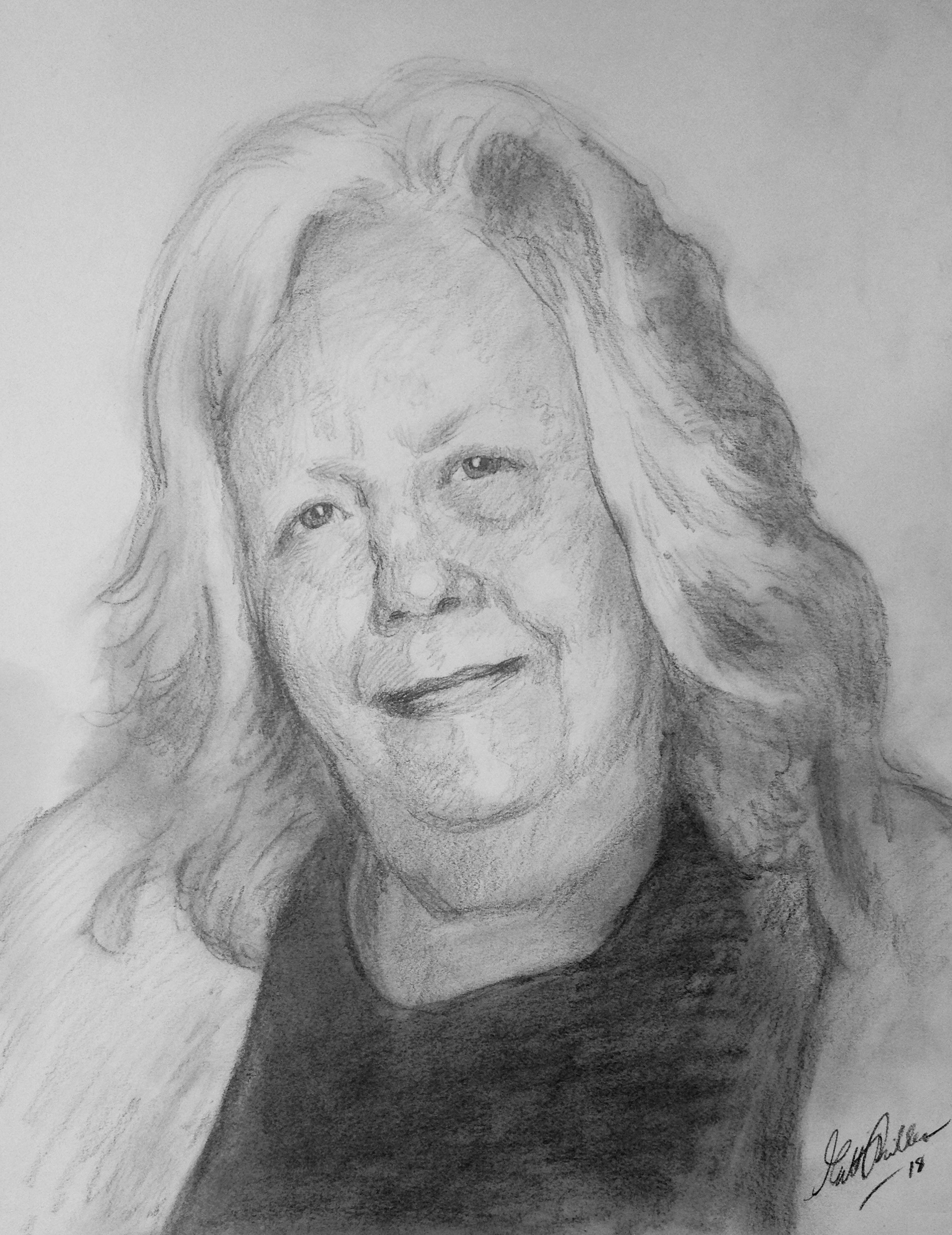 portrait drawn with graphite and white charcoal pencils. : r/learntodraw