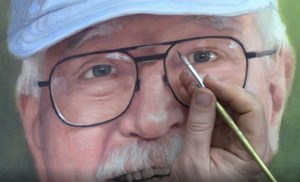 paint eyeglasses reflections acrylic portrait