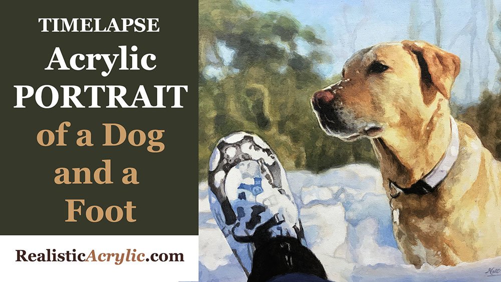 acrylic portrait dog foot