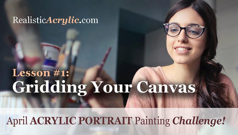 learn how to grid sketch for acrylic portrait