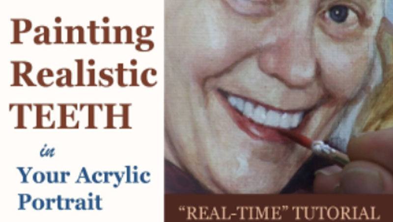 How to Refine the Shape of Teeth in Your Acrylic Portrait
