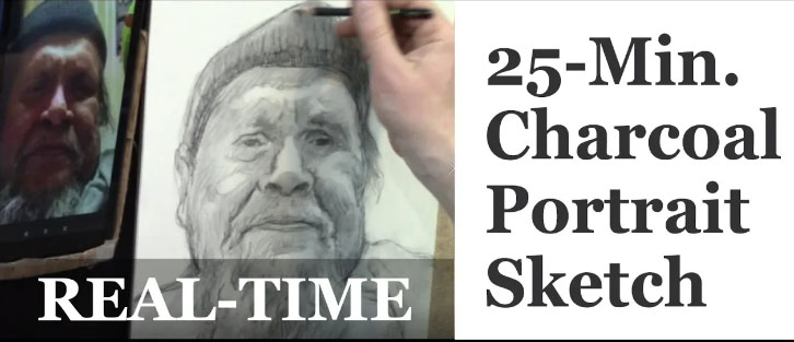 25 minutes Charcoal Portrait Sketch
