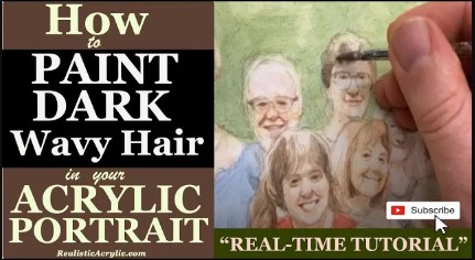 How to Paint Dark, Wavy Hair in Your Acrylic Portrait