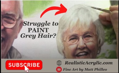 How to Paint Grey Hair in Your Acrylic Portrait