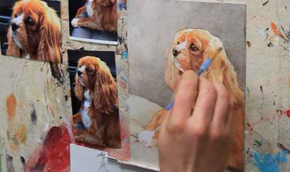 How to Paint Golden Dog Fur with Glazes in Acrylic