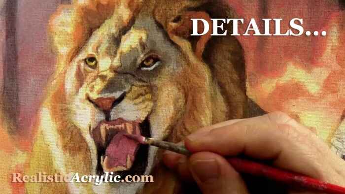 How to Paint Details on a Lion using Glazing Technique